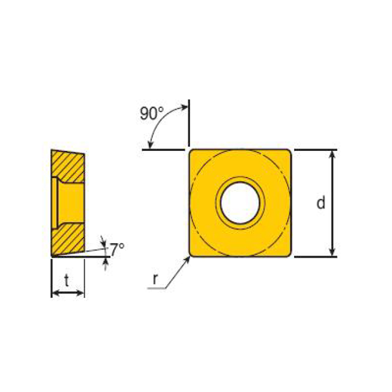  POSITIV 7° HINTERER WINKEL 55° RHOMBISCHER Einsatz 