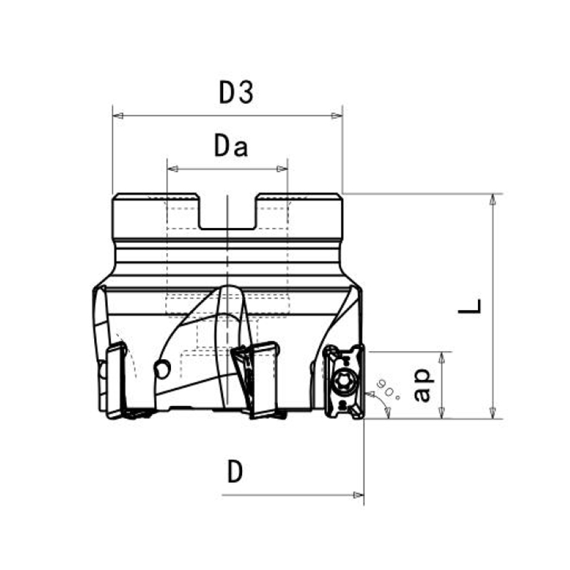  PLANFRÄSER，Kr=90°