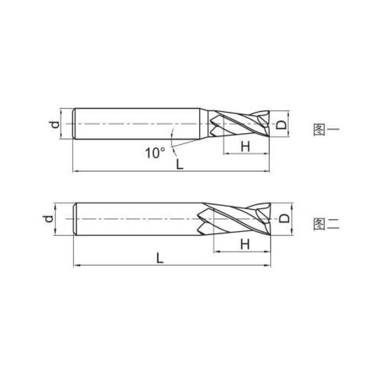    Bearbeitung von Stahl mit hoher Härte, Zweiblatt-Zylinderschaft-Flachkopf-Vollhartmetall-Schaftfräser 
